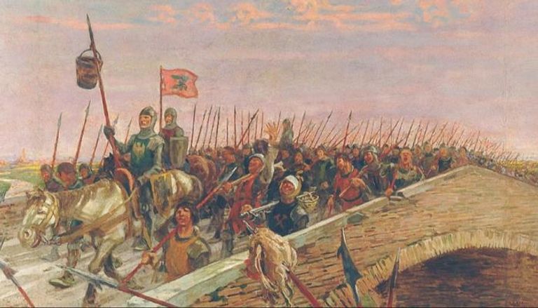 لوحة لمعركة الدلو