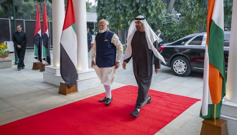الشيخ محمد بن زايد آل نهيان رئيس دولة الإمارات ورئيس وزراء الهند