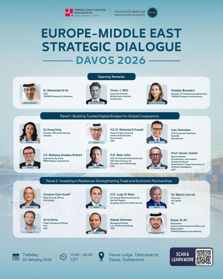 &laquo;تريندز&raquo; يشارك في منتدى دافوس 2026.. رؤى استشرافية وشراكات معرفية - صورة 1