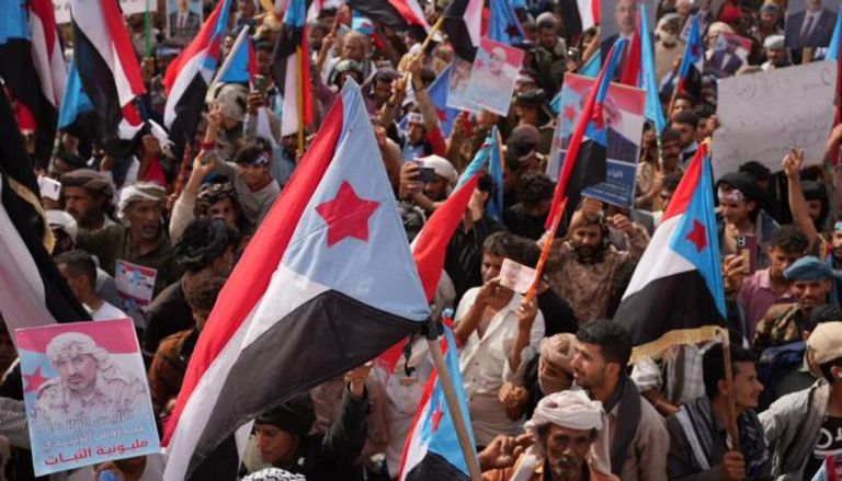 جانب من المظاهرات المؤيدة للانتقالي الجنوبي