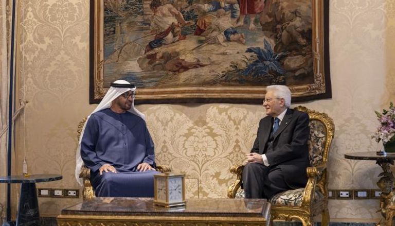 الشيخ محمد بن زايد آل نهيان والرئيس الإيطالي