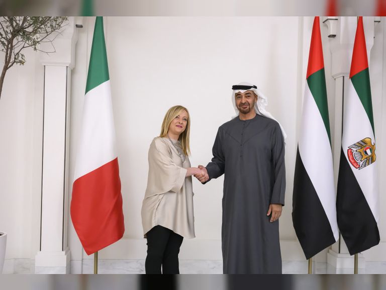 الشيخ محمد بن زايد آل نهيان والرئيس الإيطالي