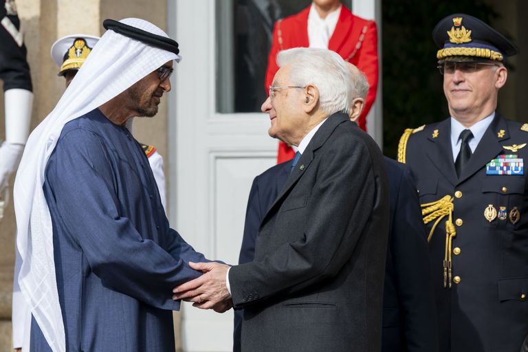 الشيخ محمد بن زايد آل نهيان والرئيس الإيطالي