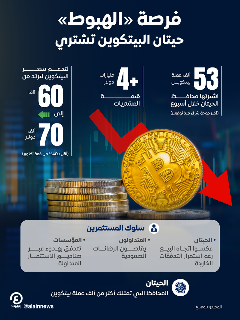 فرصة &laquo;الهبوط&raquo;.. حيتان البيتكوين تقتنص اللحظة وسط تردد الآخرين - صورة 2