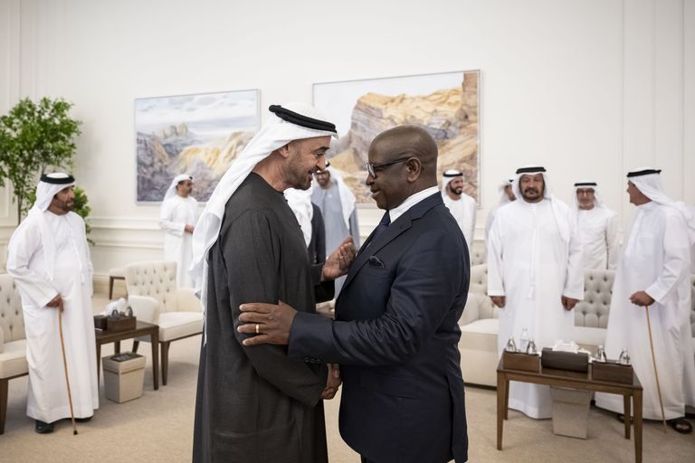 محمد بن زايد ورئيس سيراليون يبحثان تعزيز الشراكة الاقتصادية الشاملة - صورة 1