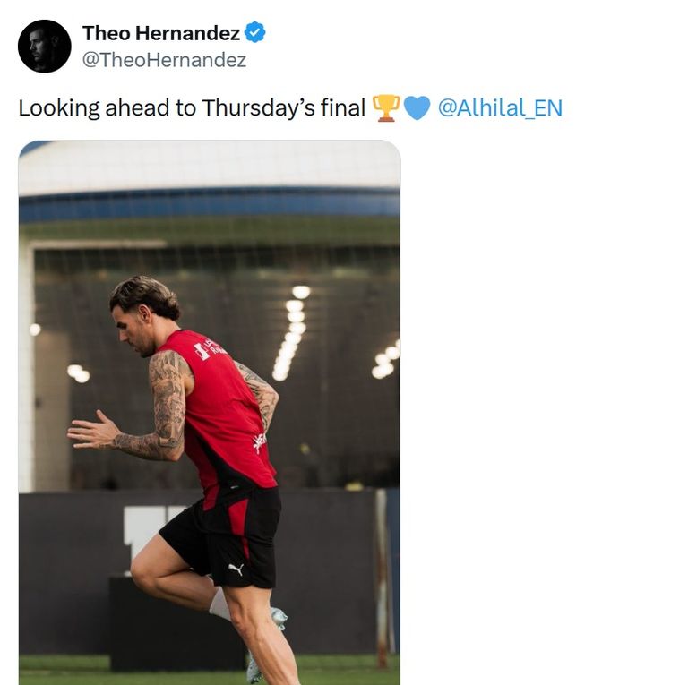 تغريدة ثيو هيرنانديز بسبب موعد نهائي كأس الملك.. جماهير الهلال تسخر من ثيو هيرنانديز - صورة 1