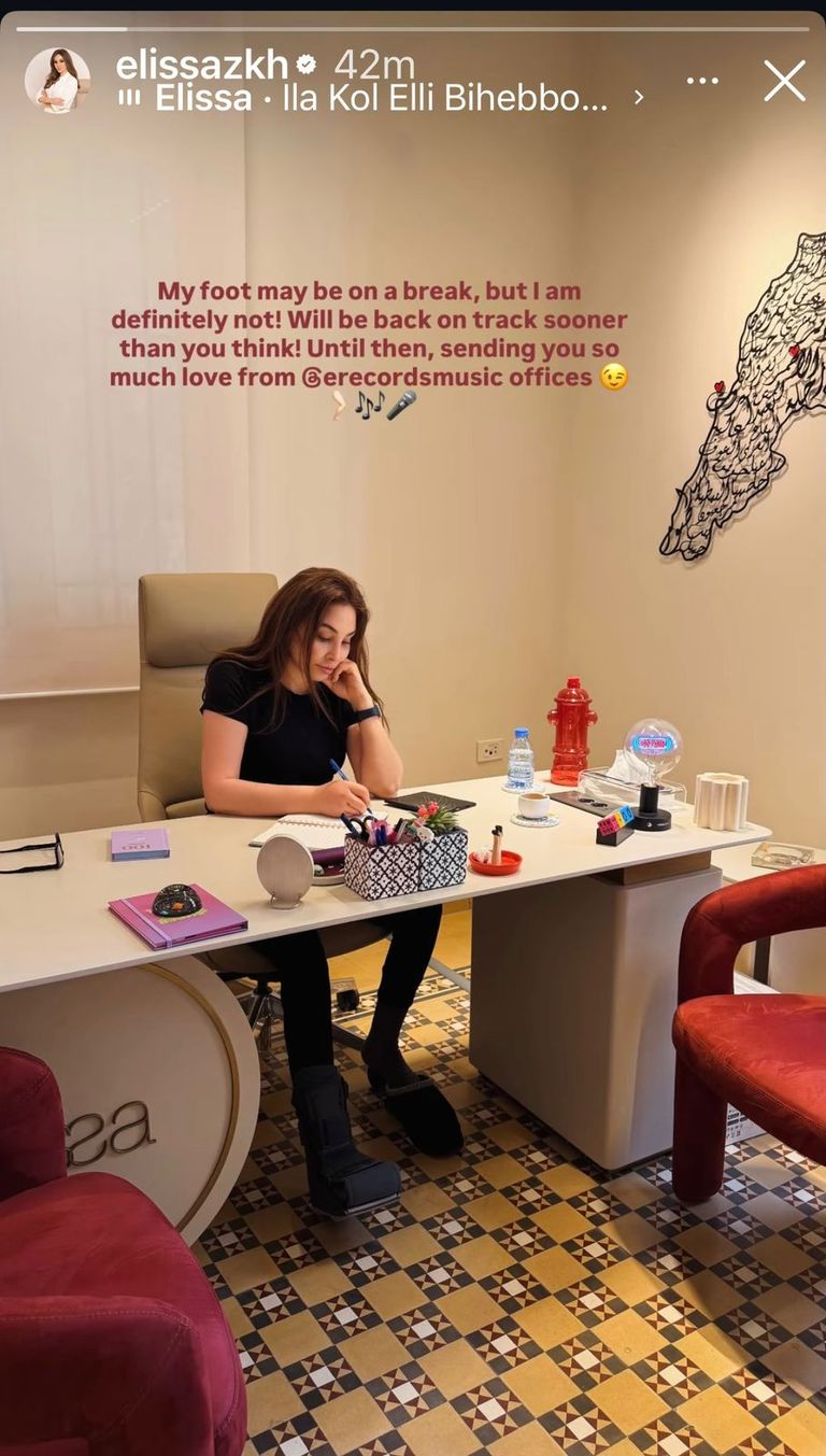 إليسا تتعرض لإصابة في القدم وتطمئن جمهورها برسالة مؤثرة - صورة 1