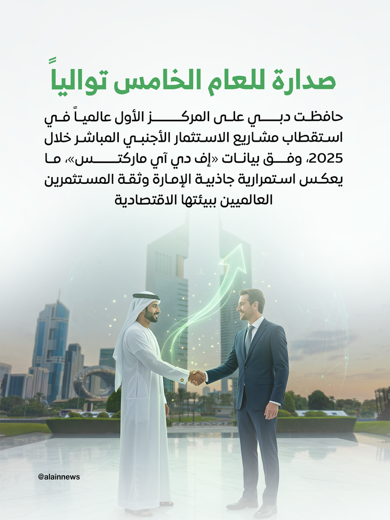 الأولى عالمياً.. دبي وجهة مشاريع الاستثمار الأجنبي المباشر في 2025 - صورة 2