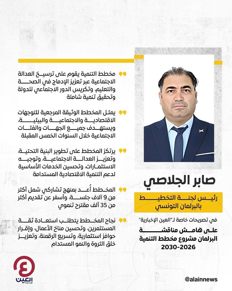 تونس ترسم خريطة 2030.. البرلمان يناقش أكبر خطة تنموية لتحقيق العدالة الاجتماعية - صورة 1