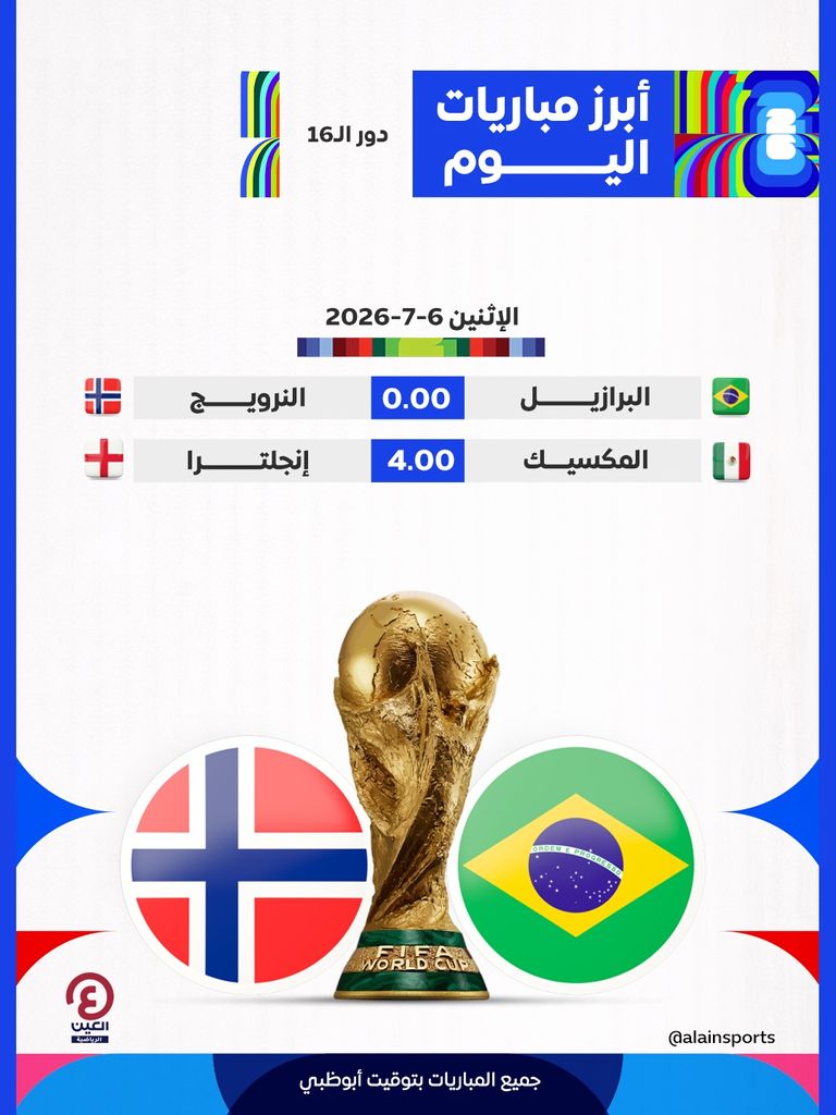 مباريات اليوم الإثنين 6 يوليو في كأس العالم 2026.. المواعيد والقنوات الناقلة - صورة 1
