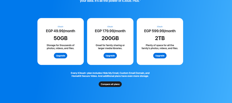 أسعار iCloud+ الجديدة في مصر أبل ترفع أسعار +iCloud في مصر 25%.. قيمة الاشتراك الجديد والبدائل المجانية - صورة 1
