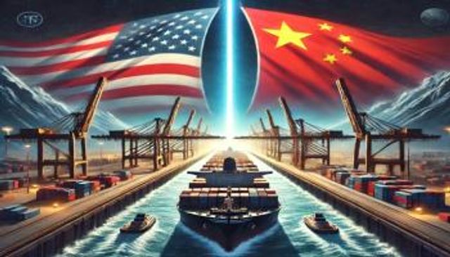 التوترات الجيوسياسية بين أمريكا والصين حول الموانئ في قناة بنما (مولدة بـ AI)