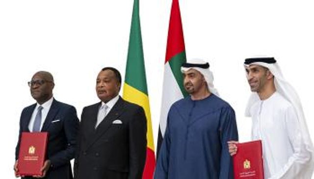 جانب من مراسم توقيع اتفاقية الشراكة الاقتصادية الشاملة بين دولة الإمارات والكونغو