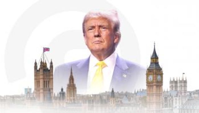الرئيس الأمريكي دونالد ترامب ومعالم بريطانيا