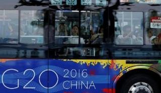 شعار اجتماع قمة العشرين على وسائل النقل في بكين 