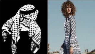 أحد تصميمات المصممة الإسرائيلية المستوحى من الكوفية 