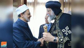 شيخ الأزهر يرحب بالبابا تواضروس
