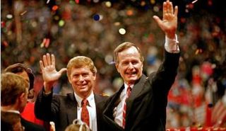 دان كويل مع جورج بوش الأب