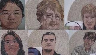 لوحة فسيفساء عملاقة تحمل صور ضحايا متحف باردو في الذكرى الأولى للهجوم الإرهابي