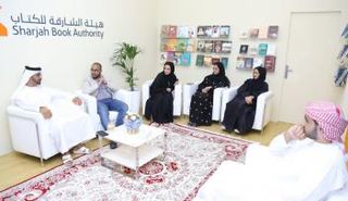 جناح هيئة الشارقة للكتاب المشارك في أيام الشارقة التراثية خلال أول أمسية شعرية نظمتها الهيئة