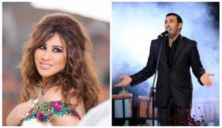 النجم العراقي كاظم الساهر والنجمة اللبنانية نجوى كرم