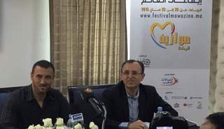 الفنان كاظم الساهر خلال المؤتمر 