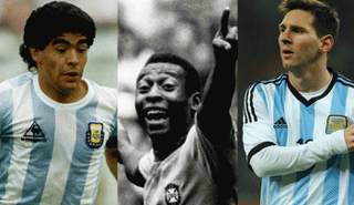 ميسي - بيليه - مارادونا