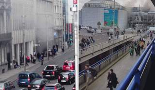 مطار بوكسل اثناء التفجير