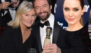 أنجلينا جولي وهيوجاكمان مع زوجته