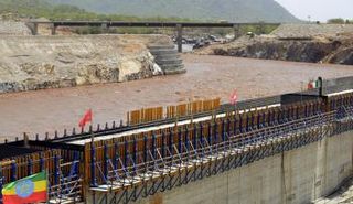 أعمال الإنشاء في سد النهضة الأثيوبي