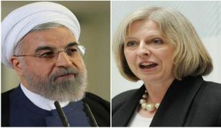  تيريزا ماي وحسن روحاني