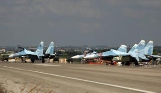 طائرات روسية في قاعدة حميميم الجوية