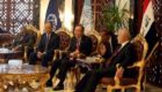 كي مون في بغداد لمباحثات مع العبادي