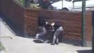 بالفيديو : ضربها بوحشية وغادر المكان