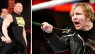 بالفيديو .. دين أمبروز يحاول ضرب بروك ليسنر بعصا حديدية