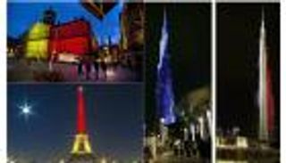 بالصور..العالم بألوان العلم البلجيكى تضامنا مع 