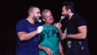 بالصور: حفل تامر حسني .. السقا يغني وشريف منير يعزف