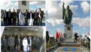 ولي عهد أبوظبي يشكر صاحب تمثال الشيخ زايد غرب القاهرة 