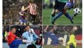 بالصور.. "العنف" وسيلة المدافعين لمحاربة ميسي