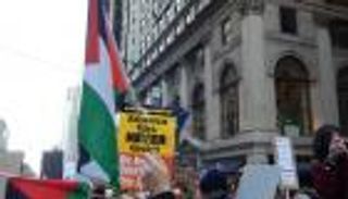 بالصور.. سر ظهور أعلام فلسطين في التظاهرات المضادة لترامب