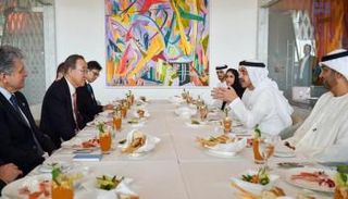 الشيخ عبدالله بن زايد يلتقي بان كي مون