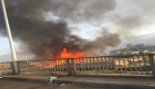 بالصور.. حريق هائل بمنطقة تجارية جنوب القاهرة