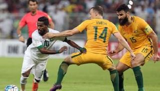 لقطة من مواجهة السعودية وأستراليا