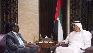الشيخ محمد بن زايد يستقبل مبعوث الرئيس السوداني