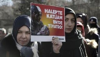 مظاهرات تركيا تضامنا مع حلب