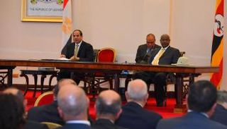 السيسي خلال مؤتمر صحفي مشترك مع رئيس أوغندا