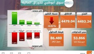 هبوط بورصة أبوظبي في الختام