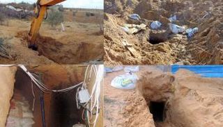 أعمال هدم نفق التهريب