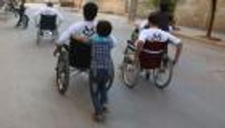 مصابون في حرب سوريا يشاركون في سباق بارالمبي