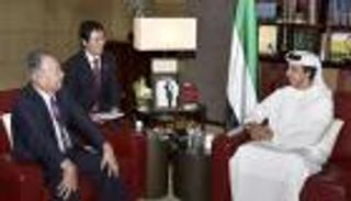 منصور بن زايد يستقبل وفد جمعية الصداقة بين الإمارات واليابان